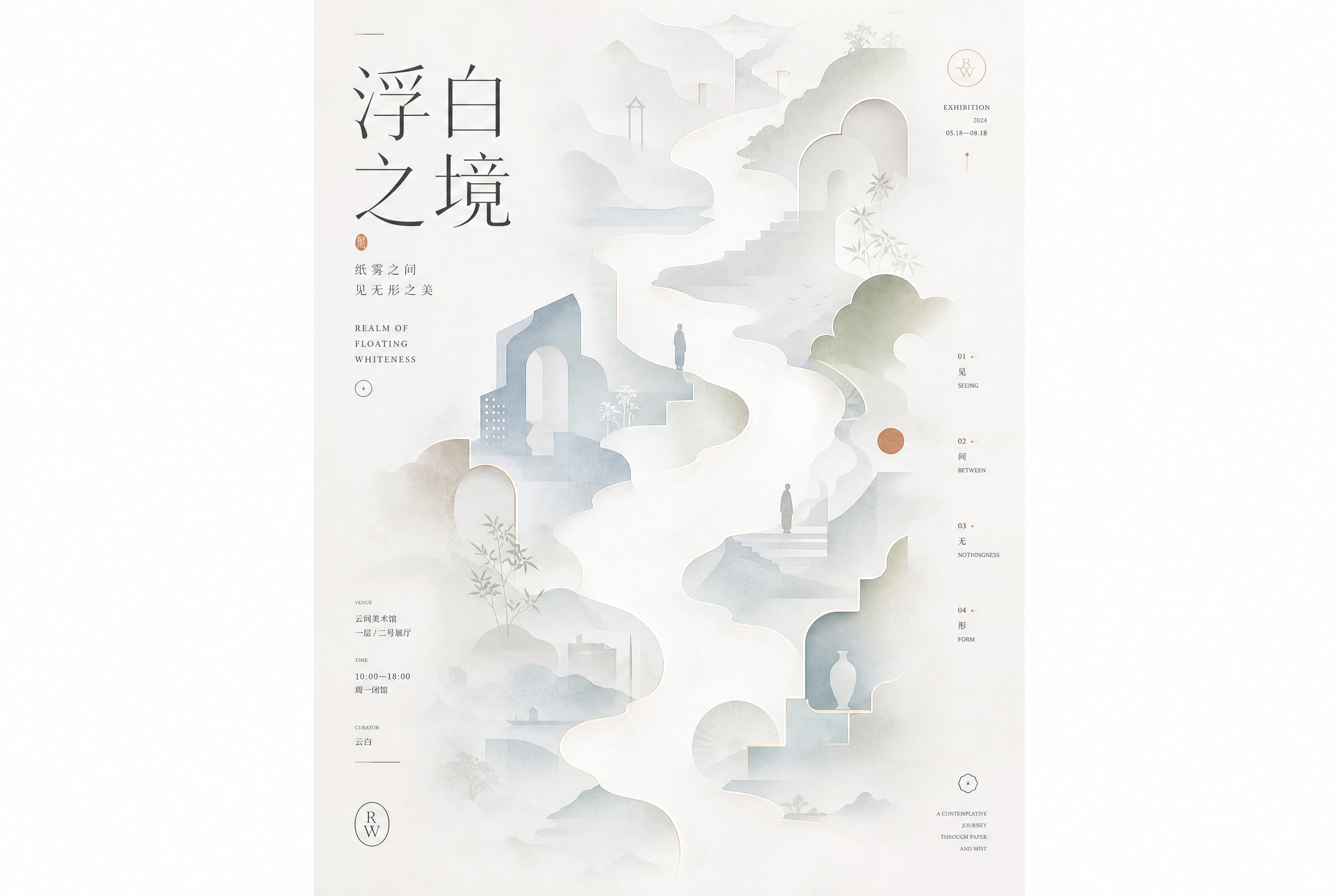 #81 纸雾层景·雾中纸切