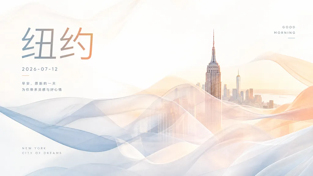 #133 半透明绵软·连续层面早安海报
