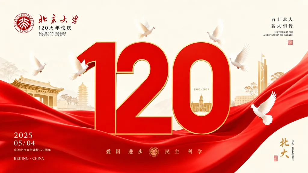 #141 现代东方极简·中国红·校庆海报