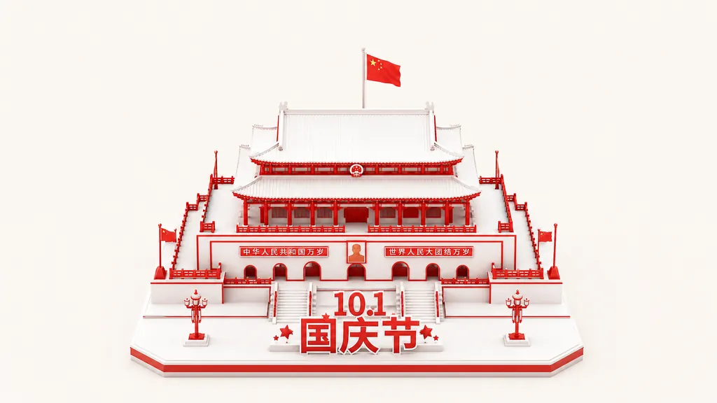 #144 3D微缩模型·红白拼色·等距视角