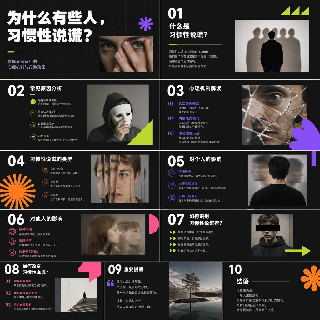 #178 PPT第十三弹·暗场高反差·习惯成性知识卡片