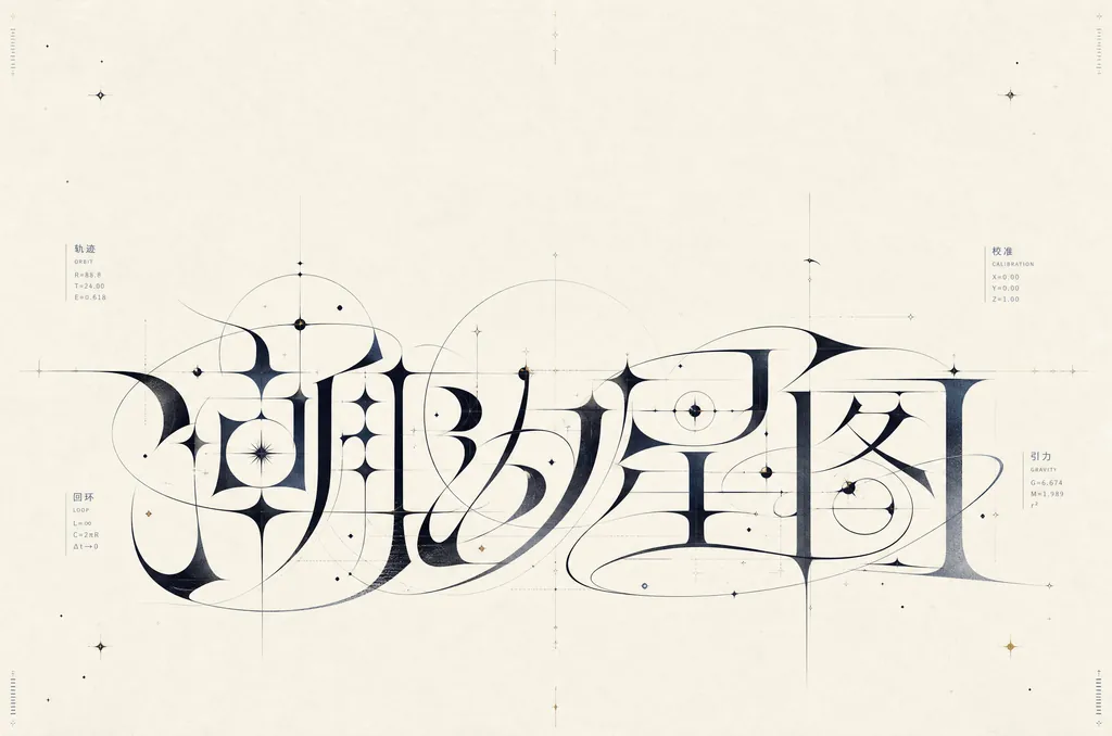 #92 曲线风格字体·双色轨道字形